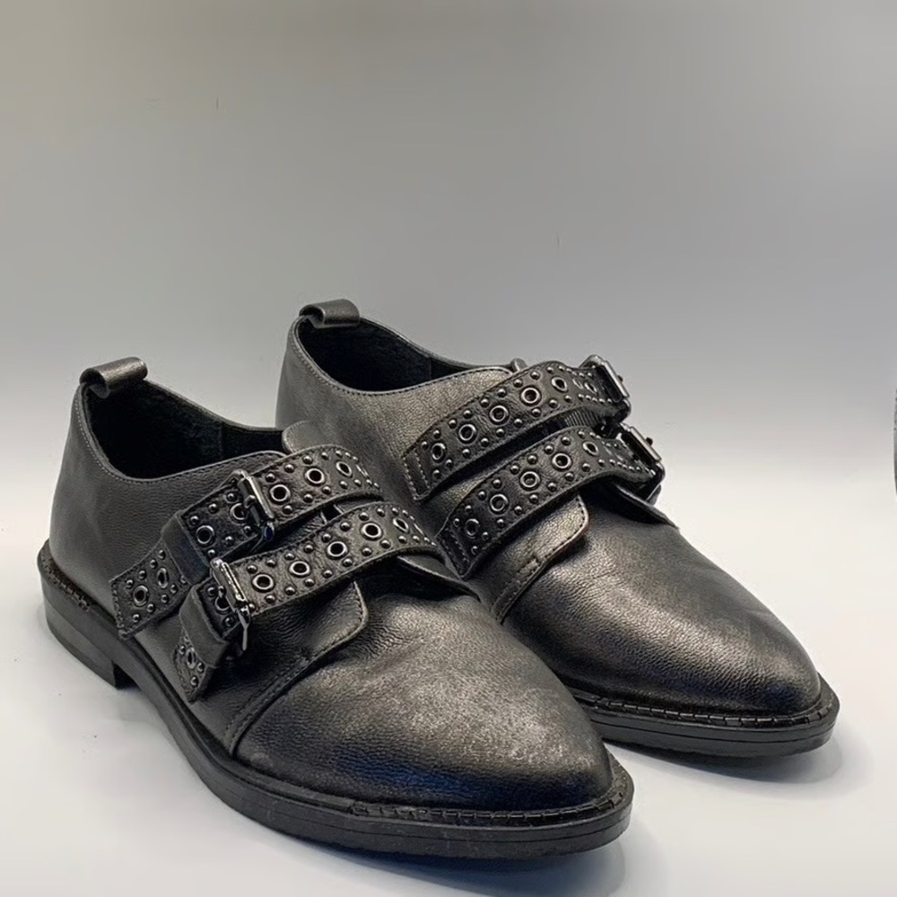 Bleecker & Bond Gray Leather Oxfords